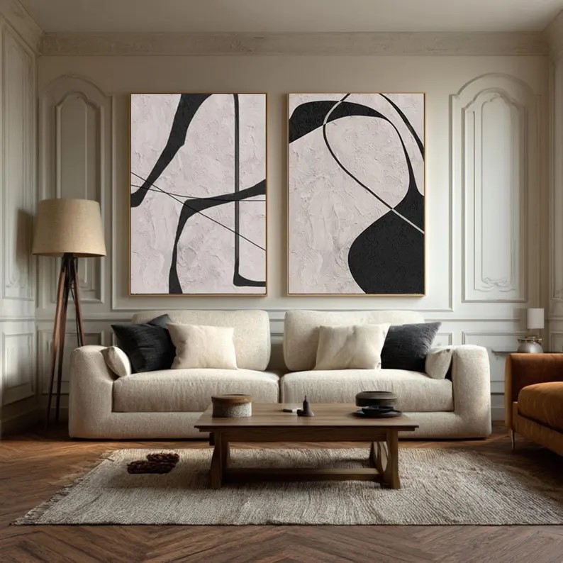 Textured Abstract Painting ( 2 Paintings ) #ABST221