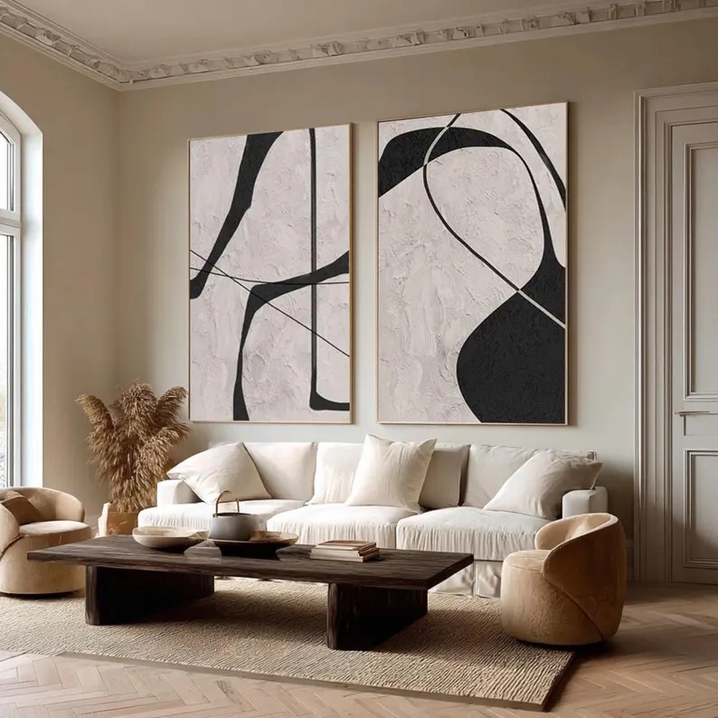 Textured Abstract Painting ( 2 Paintings ) #ABST221