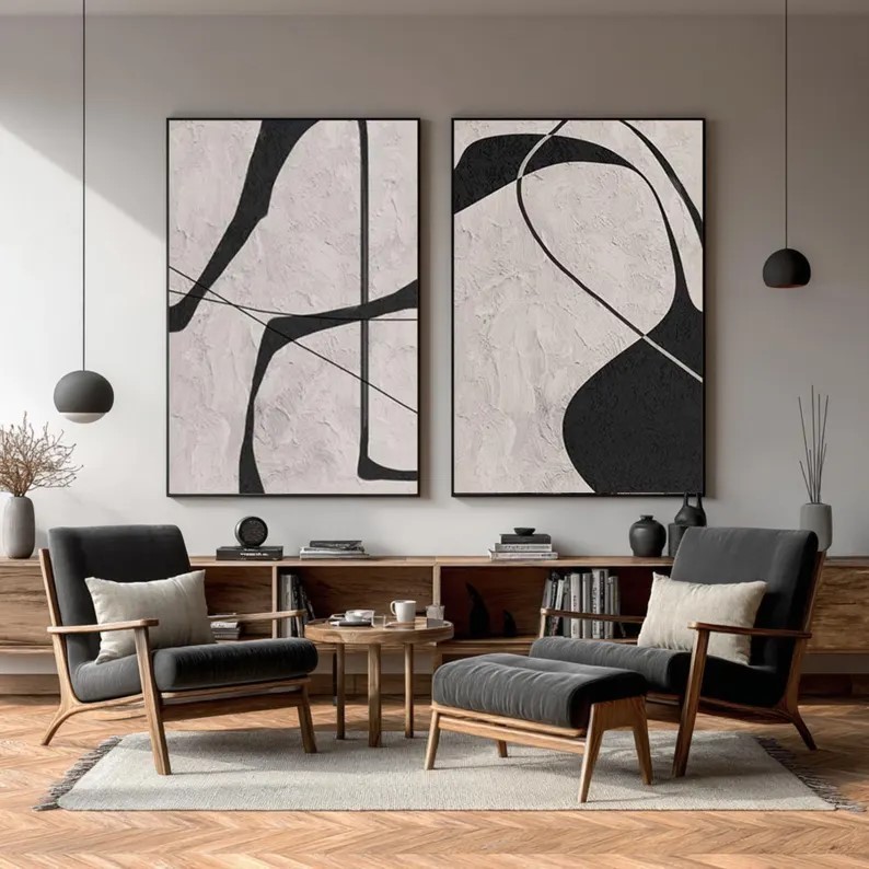 Textured Abstract Painting ( 2 Paintings ) #ABST221