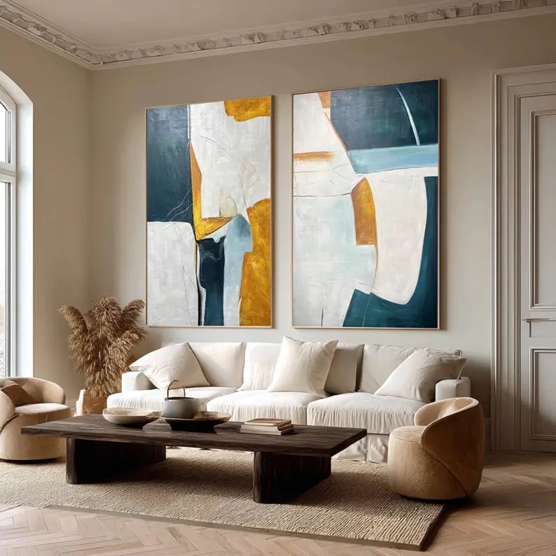 Large Abstract Painting ( 2 Paintings ) #ABST229
