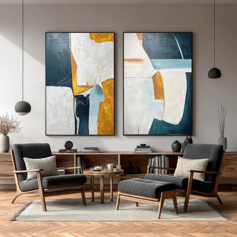 Large Abstract Painting ( 2 Paintings ) #ABST229