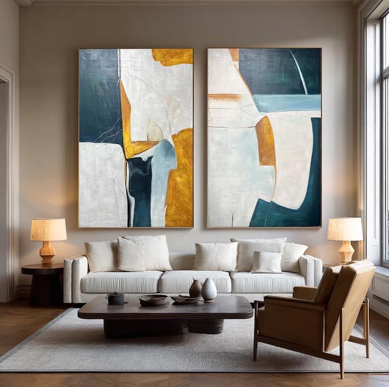 Large Abstract Painting ( 2 Paintings ) #ABST229