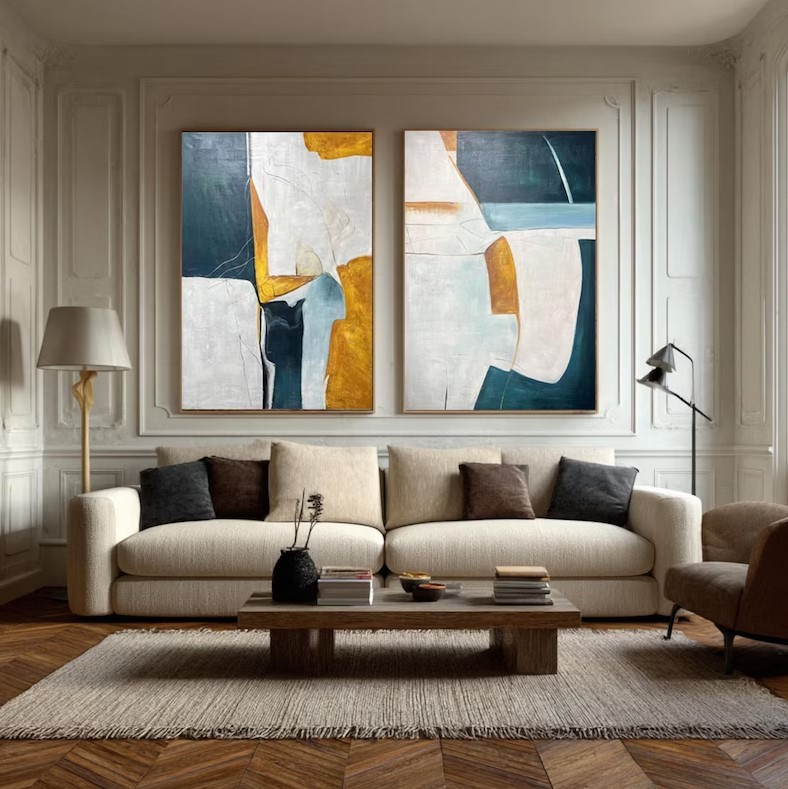 Large Abstract Painting ( 2 Paintings ) #ABST229