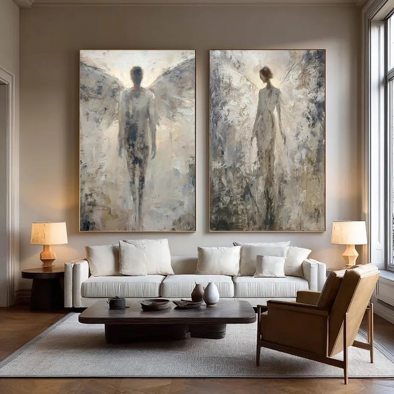 Abstract Angel Painting ( 2 Paintings ) #ABST230