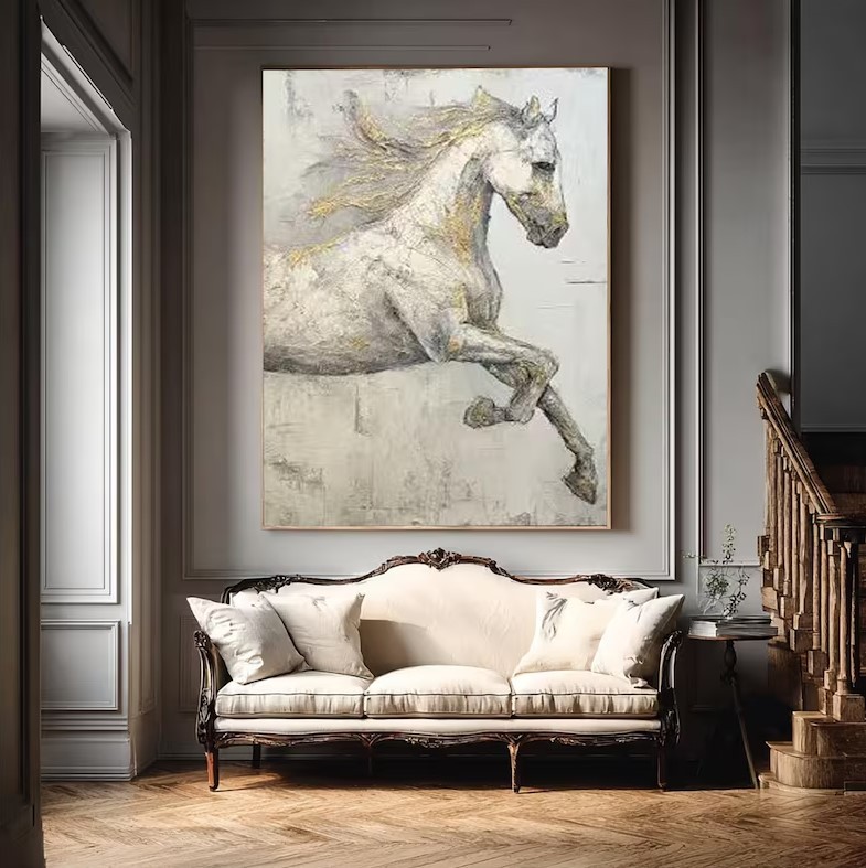White Horse Painting #ABSC358