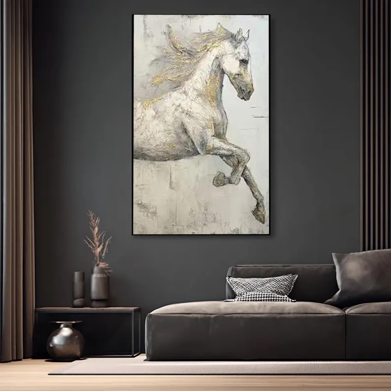 White Horse Painting #ABSC358