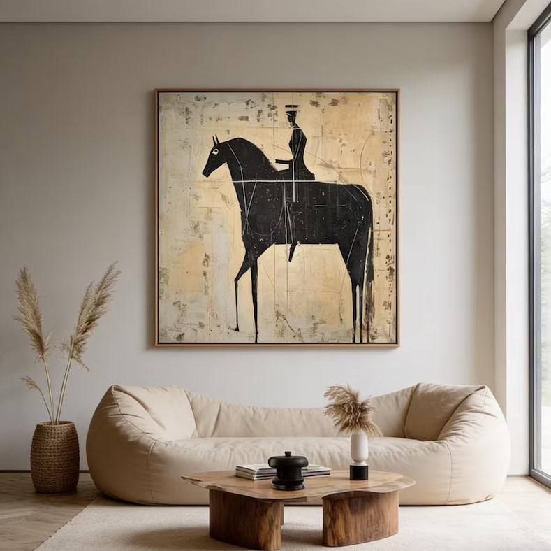 Black Horse Painting #ABST362