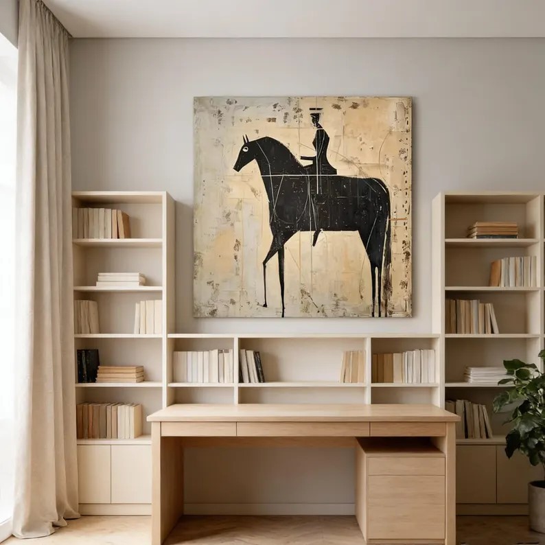 Black Horse Painting #ABST362