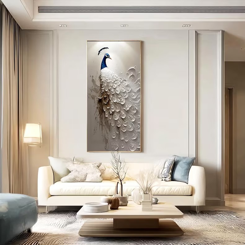 3D Texture Peacock Painting #ABSC365