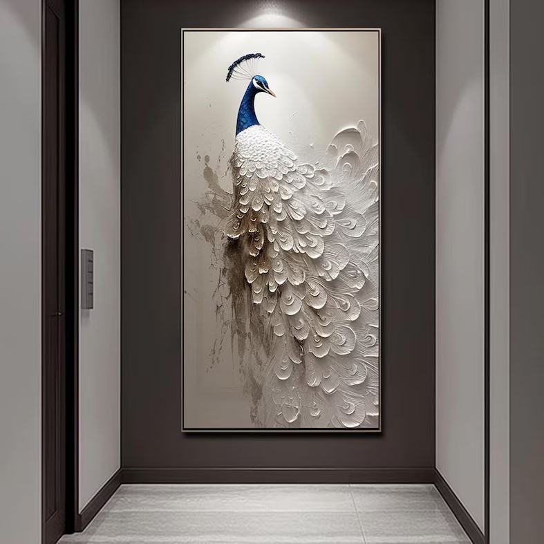 3D Texture Peacock Painting #ABSC365