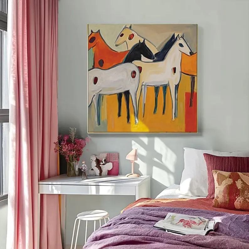Colorful Horse Oil Painting #ABST367