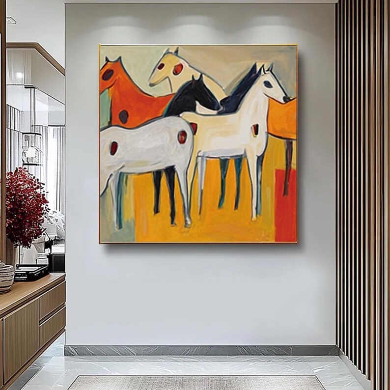 Colorful Horse Oil Painting #ABST367