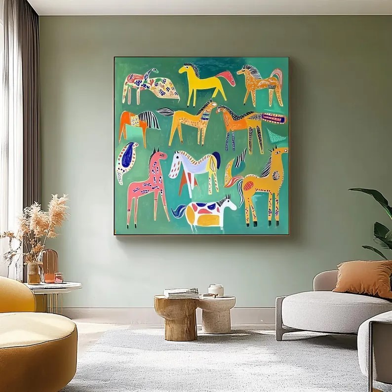 Colorful Horse Painting #ABST371