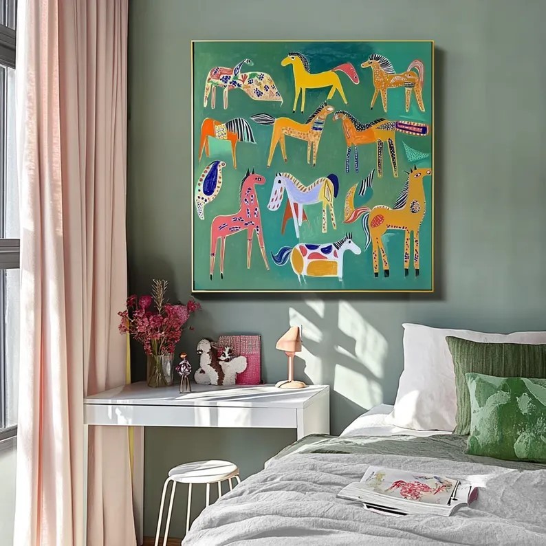Colorful Horse Painting #ABST371