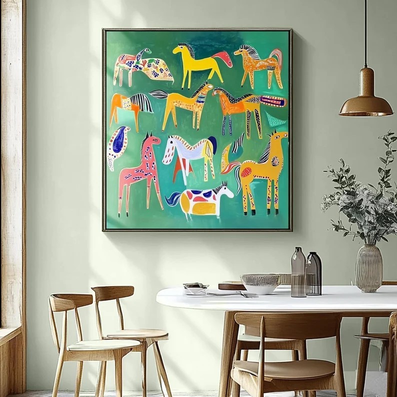 Colorful Horse Painting #ABST371