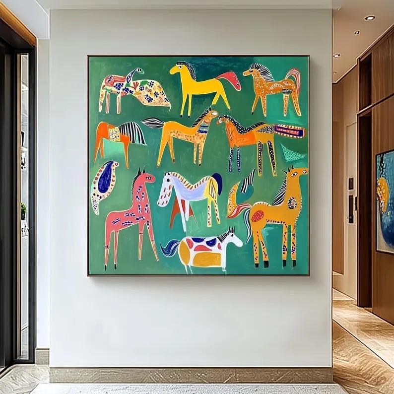 Colorful Horse Painting #ABST371