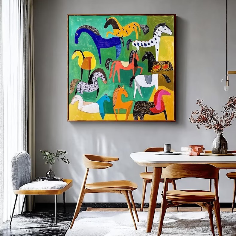 Colorful Horse Painting #ABST372