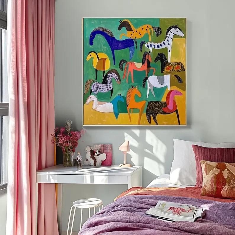 Colorful Horse Painting #ABST372