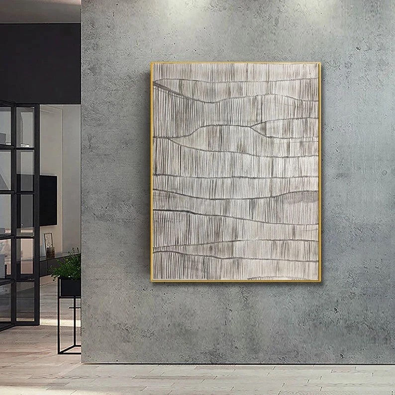 Textured Beige Abstract Painting #ABSC271