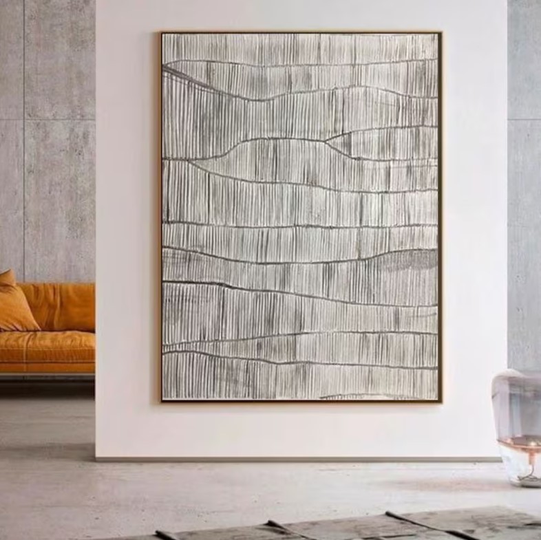 Textured Beige Abstract Painting #ABSC271