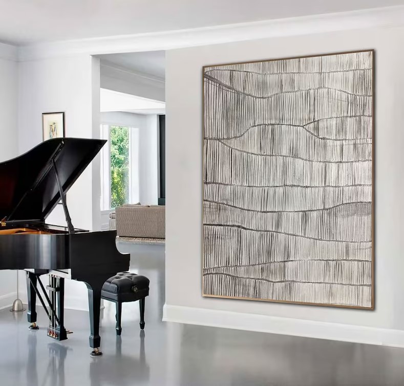 Textured Beige Abstract Painting #ABSC271