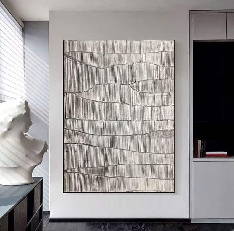 Textured Beige Abstract Painting #ABSC271