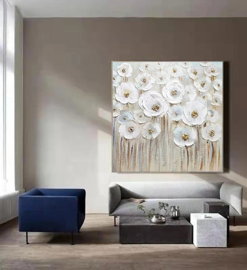Textured White Flower Painting #ABSC287