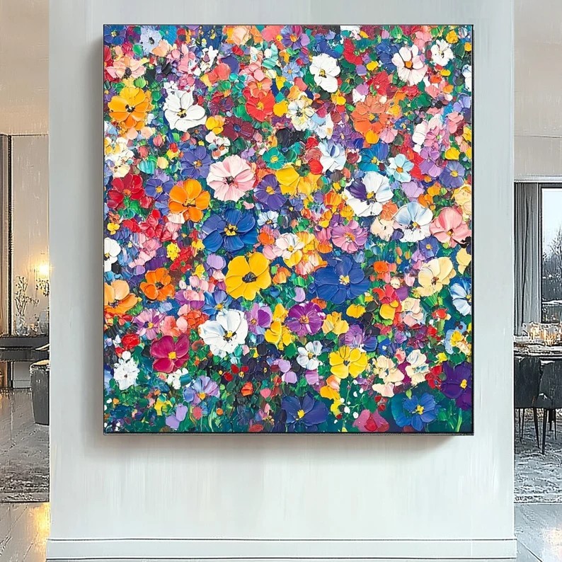 Textured Floral Impasto Painting #ABSC290