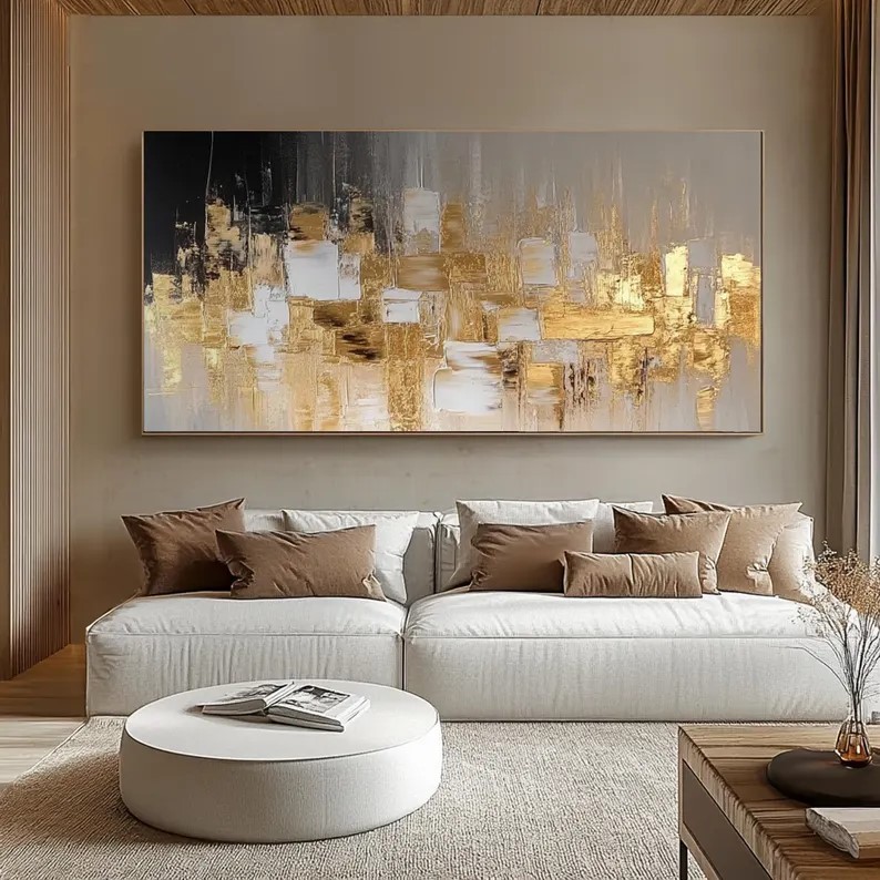 Gold Foil Abstract Painting #ABSC308