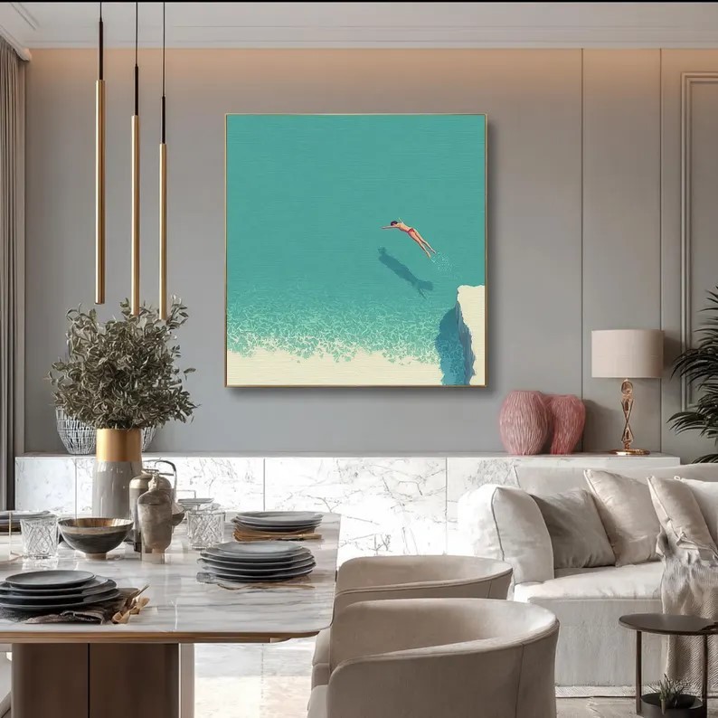 Minimalist Diving Painting #ABSC323