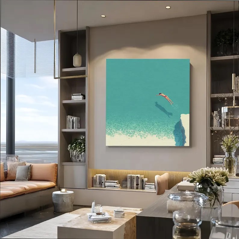 Minimalist Diving Painting #ABSC323