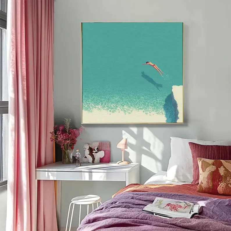 Minimalist Diving Painting #ABSC323