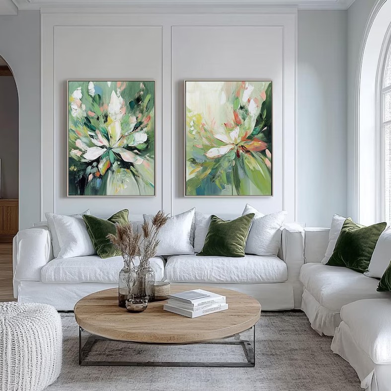 Abstract Flower Painting ( 2 Paintings ) #ABSC351