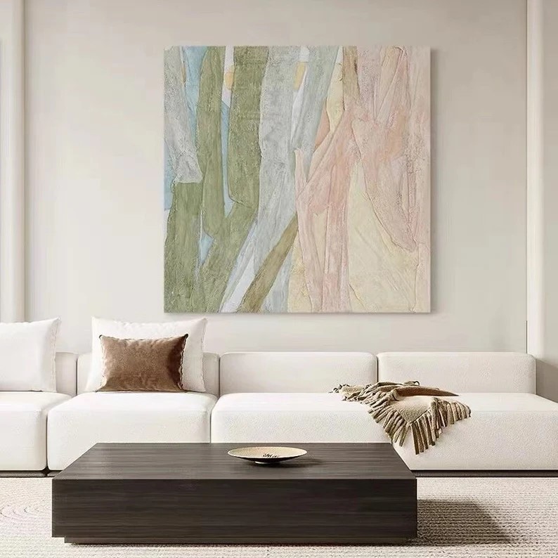 Green Pink Abstract Painting #ABSY428