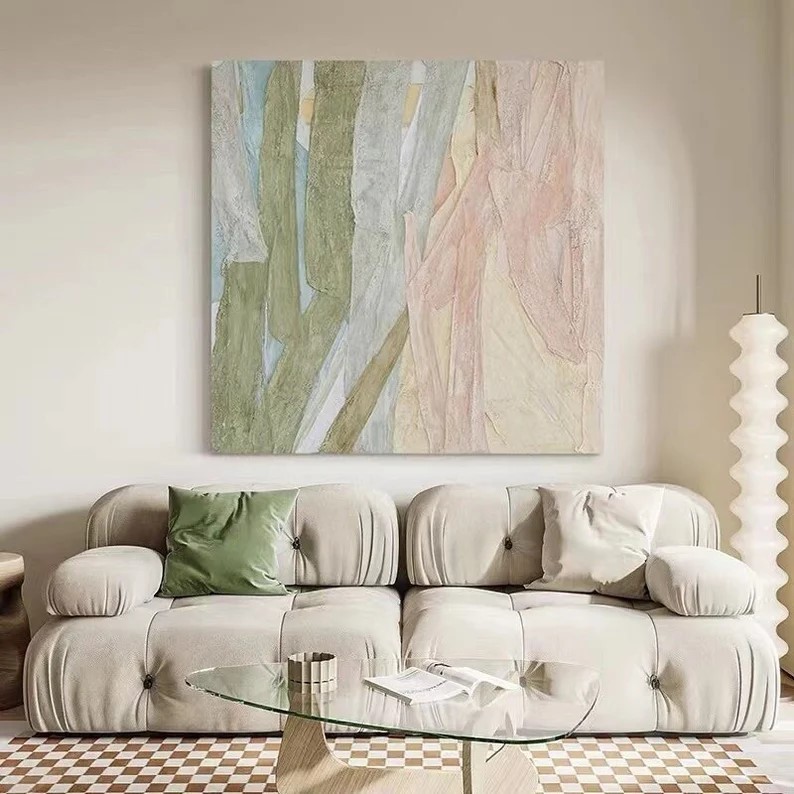 Green Pink Abstract Painting #ABSY428