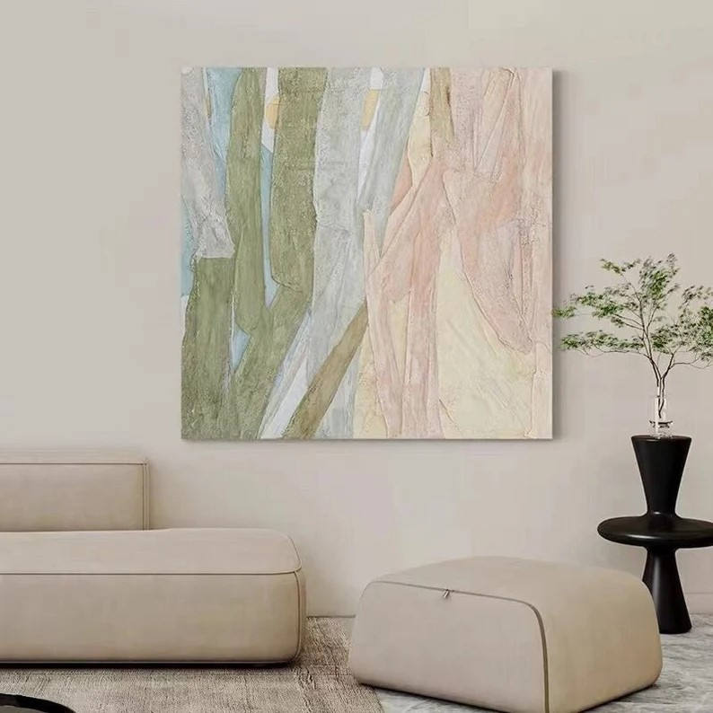 Green Pink Abstract Painting #ABSY428