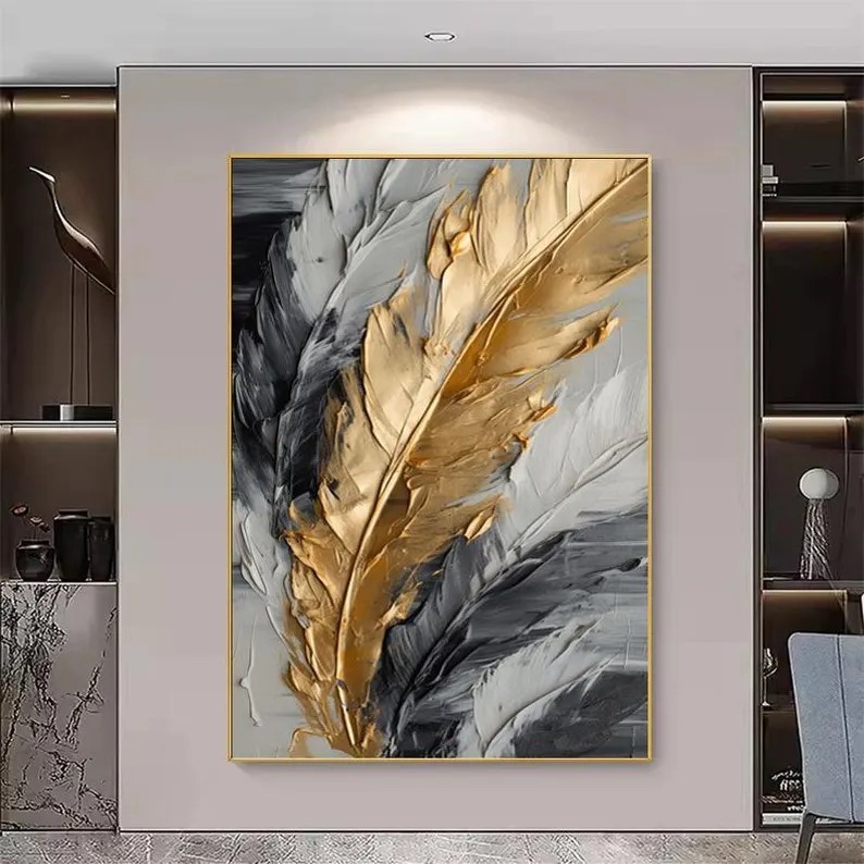 Gold Feather Painting #ABSY471