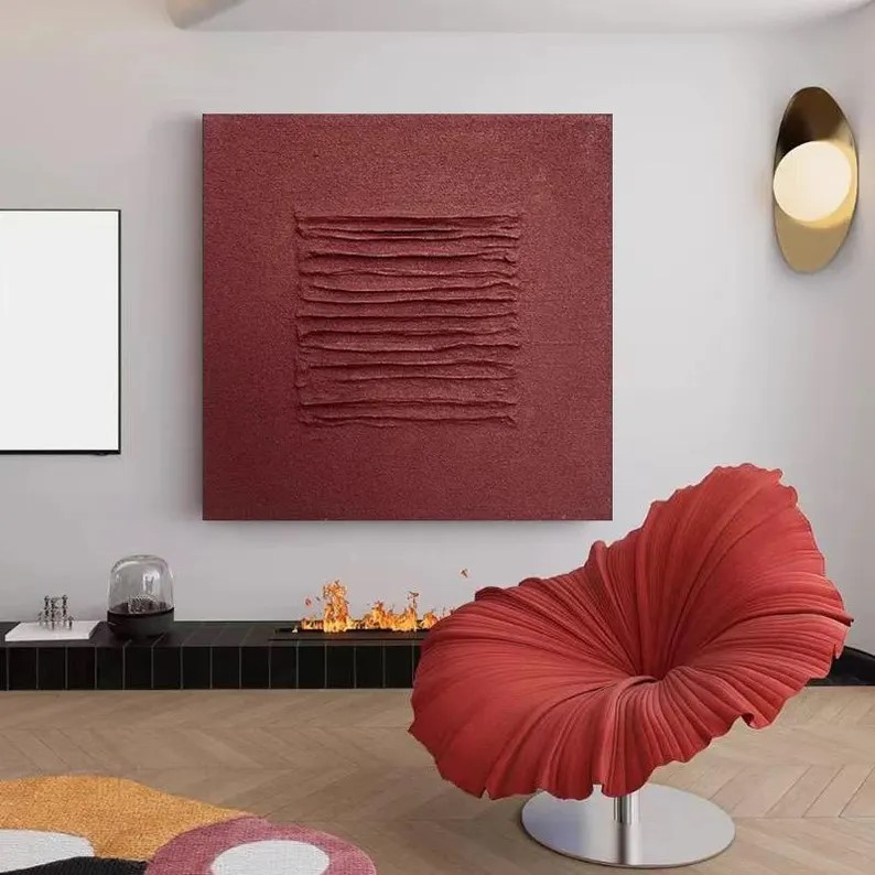 Red Abstract Oil Painting #ABSY508