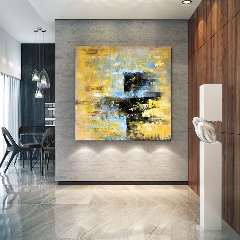 Yellow Abstract Painting #ABSH58