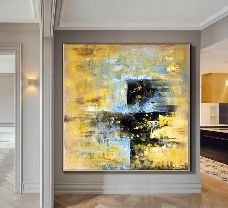Yellow Abstract Painting #ABSH58