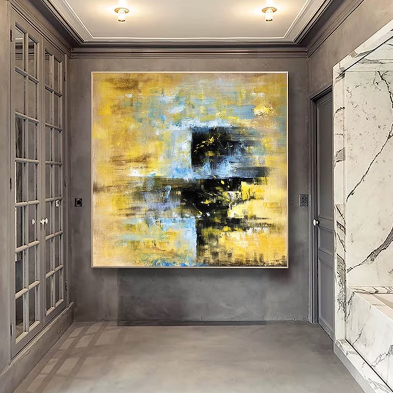 Yellow Abstract Painting #ABSH58