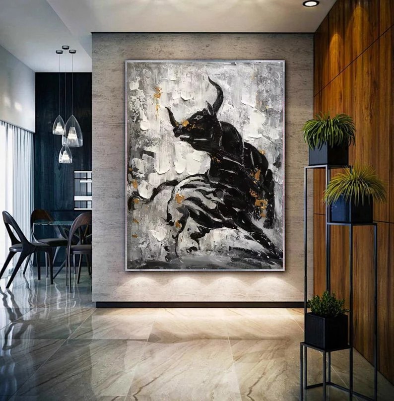 Powerful Bull Painting #ABSH377