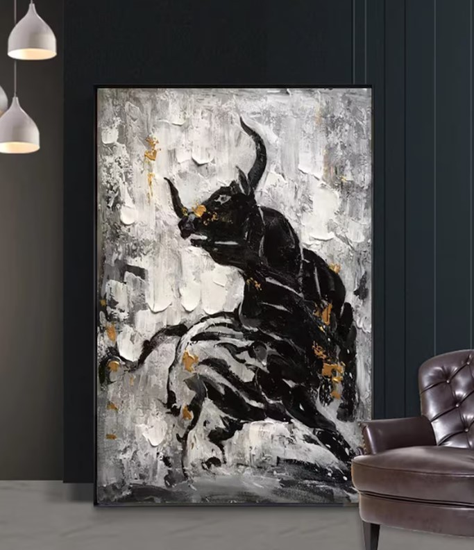 Powerful Bull Painting #ABSH377