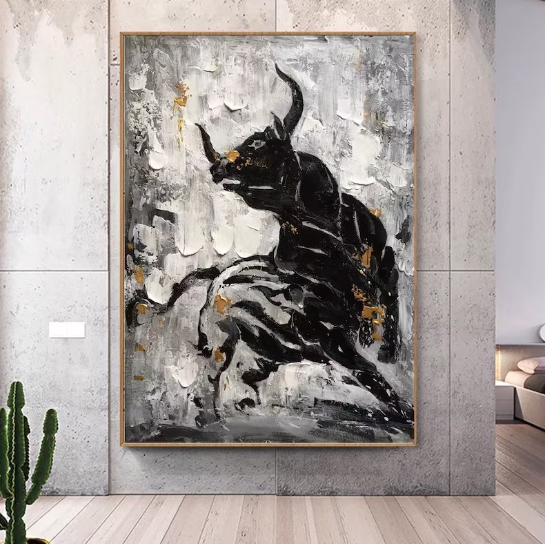 Powerful Bull Painting #ABSH377