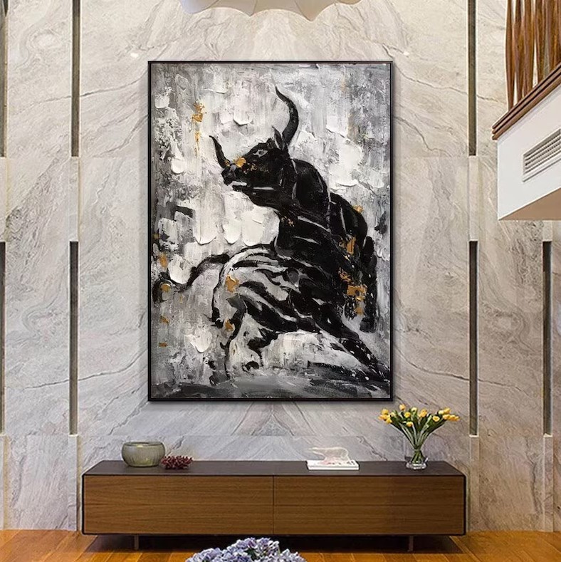 Powerful Bull Painting #ABSH377