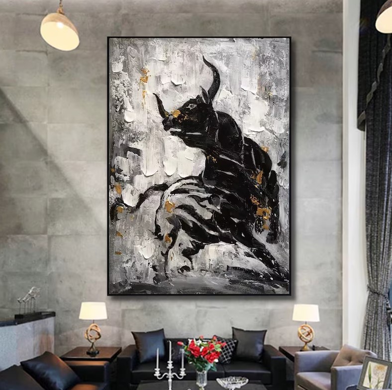 Powerful Bull Painting #ABSH377