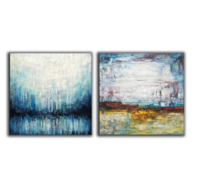 Canvas Wall Art ( 2 Paintings ) #ABSH266