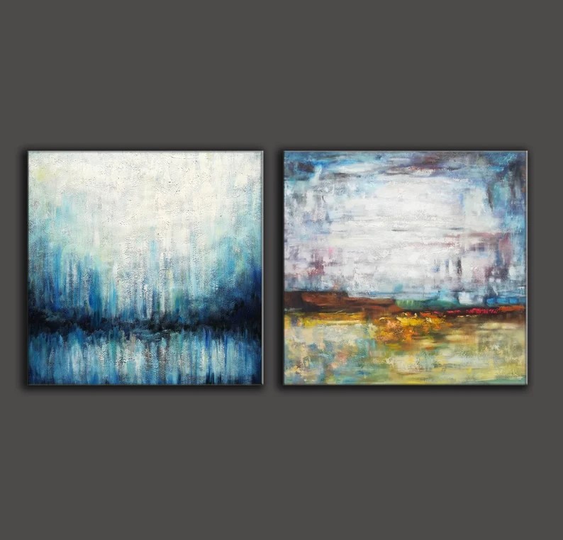 Canvas Wall Art ( 2 Paintings ) #ABSH266