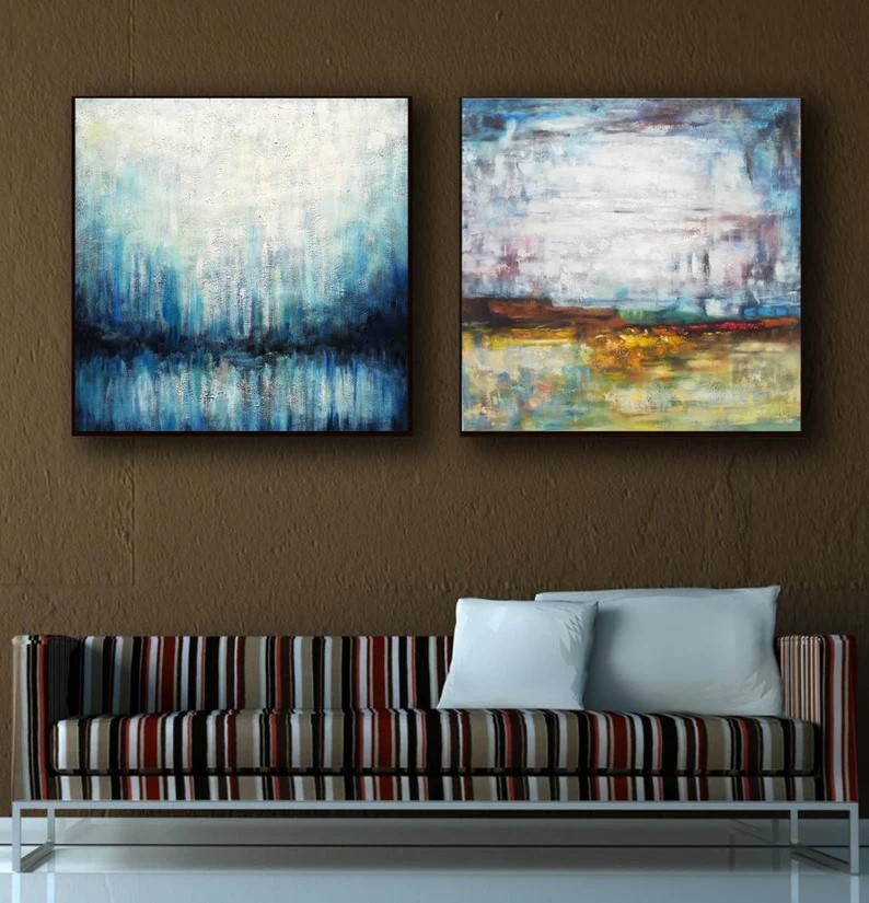 Canvas Wall Art ( 2 Paintings ) #ABSH266