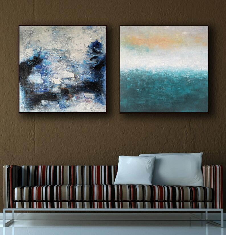 Canvas Wall Art ( 2 Paintings ) #ABSH267